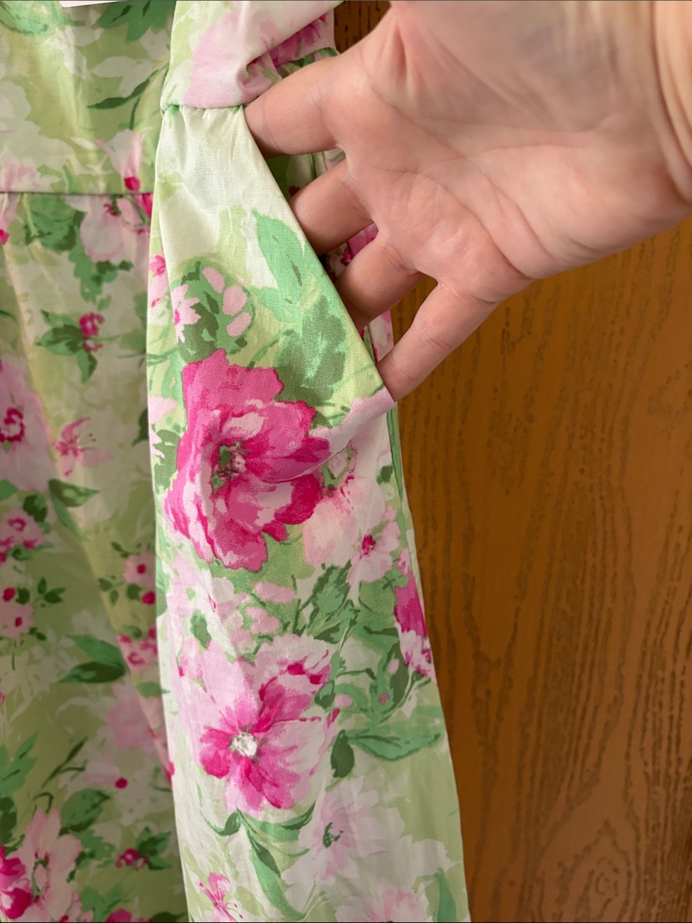 Floral Ruffled Strap Sundress - Pink & Green - Picture 5 of 8
